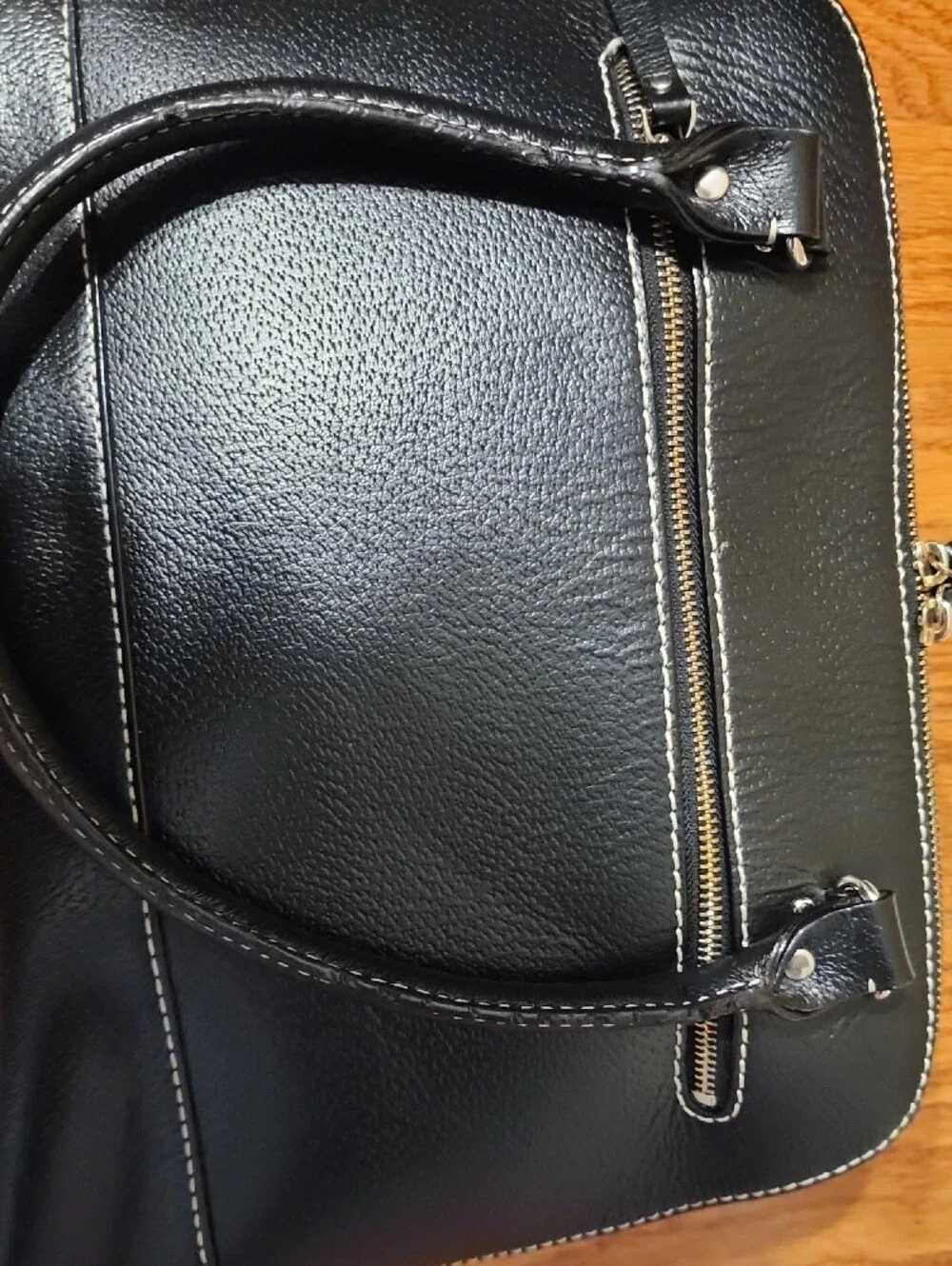 kate spade black pebbled leather satchel with gold hardware